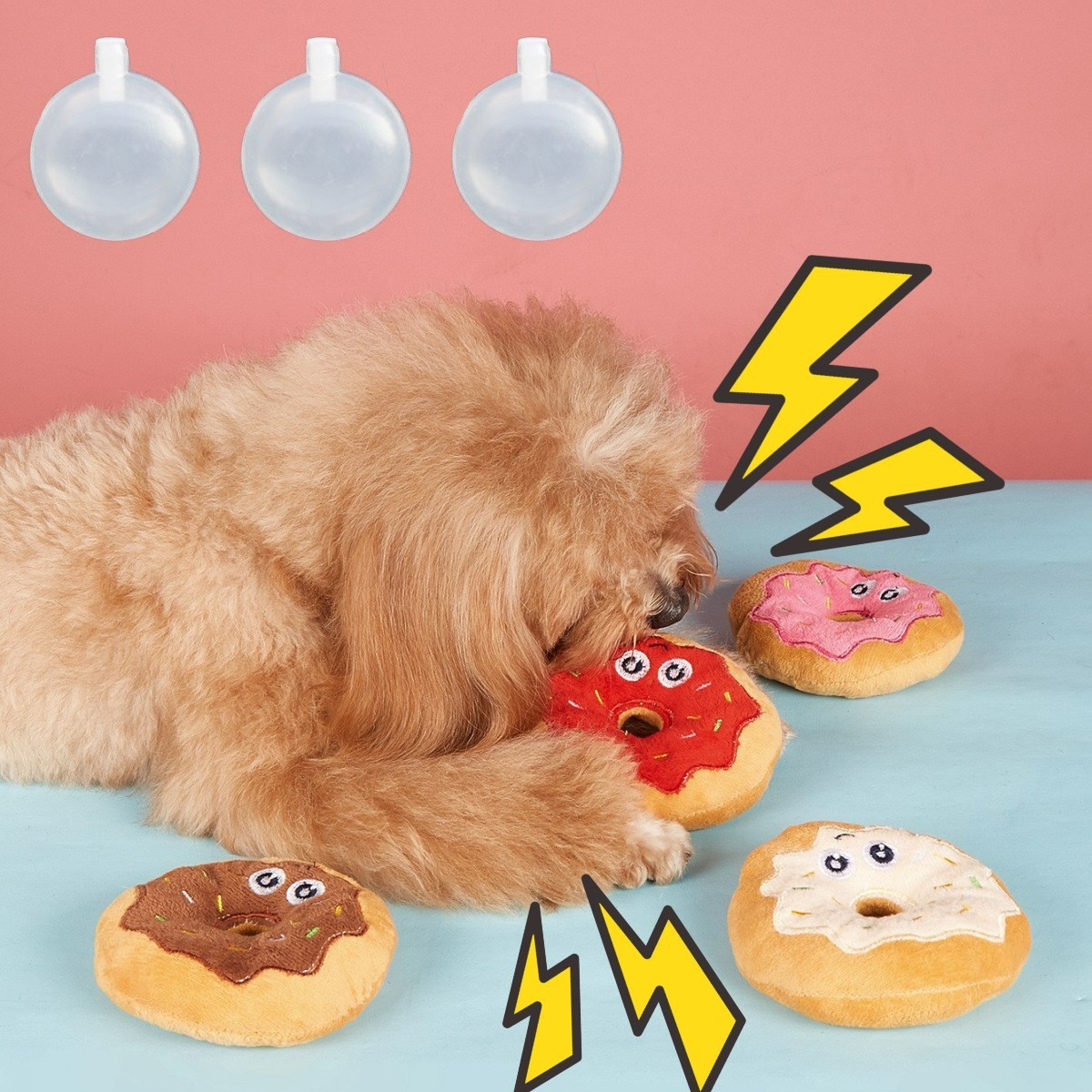 甜甜圈狗狗玩具耐咬發聲內含bb叫自嗨解悶狗發聲玩具
