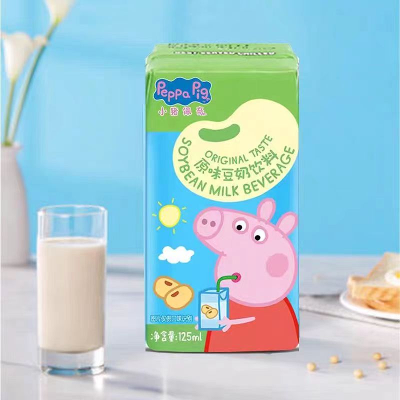 小猪佩奇原味儿童豆奶豆浆早餐奶早晨奶125ml/4盒装植物蛋