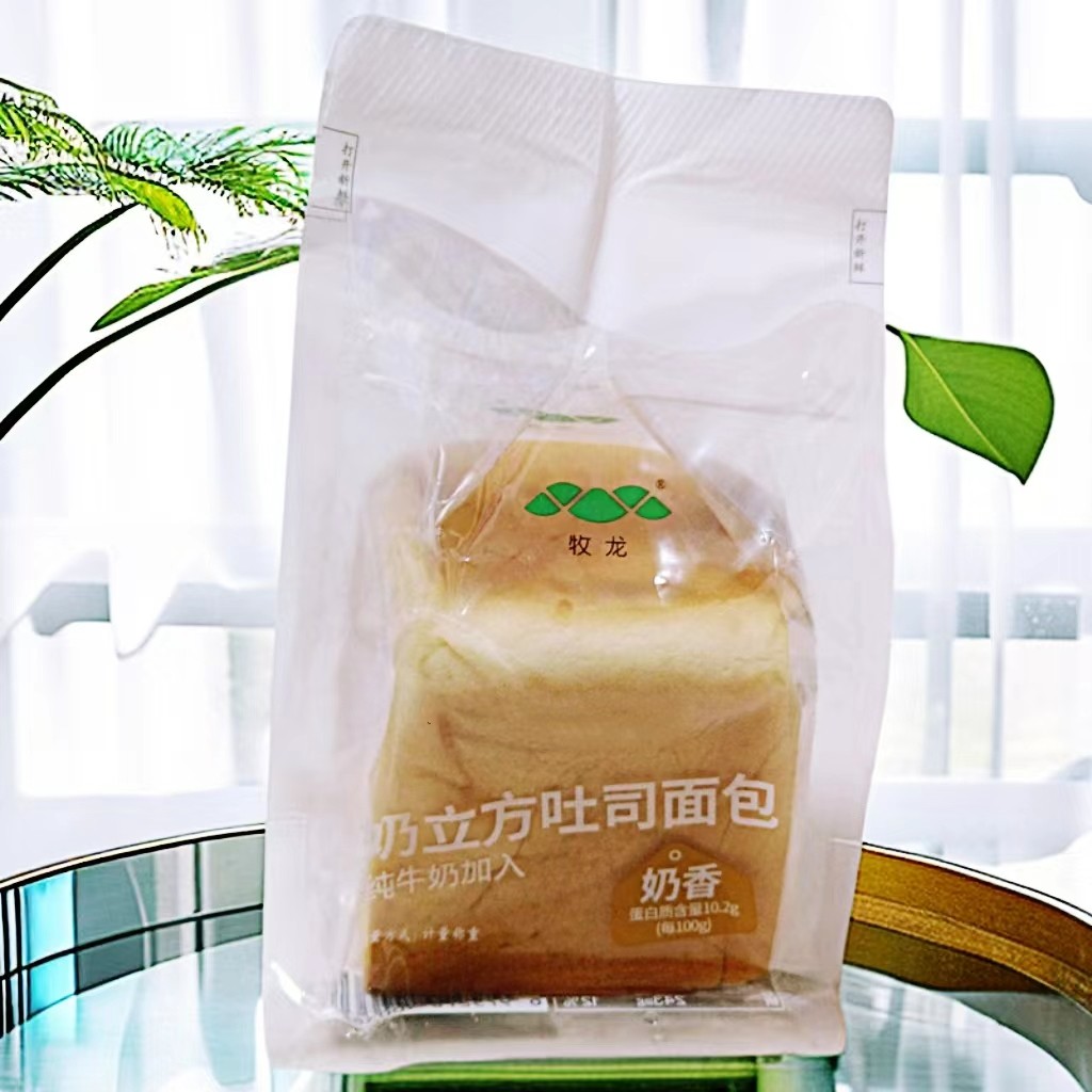 【今日新品】牧龙奶立方吐司面包约93g独立包装早餐代餐糕点零