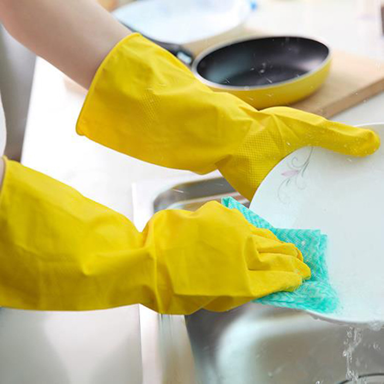 橡胶洗碗手套 乳胶清洁手套洗衣服胶皮塑胶做家务手套批发