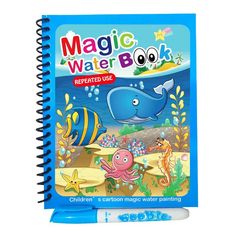 儿童神奇水画本反复涂鸦涂色幼儿园魔法清水绘画册益智彩色画画本